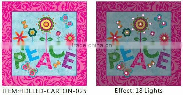 Children gift cartoon style lighted up canvas printing