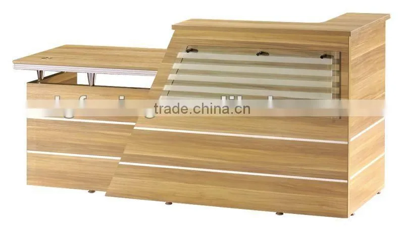 Modern laminated wooden office reception counter table