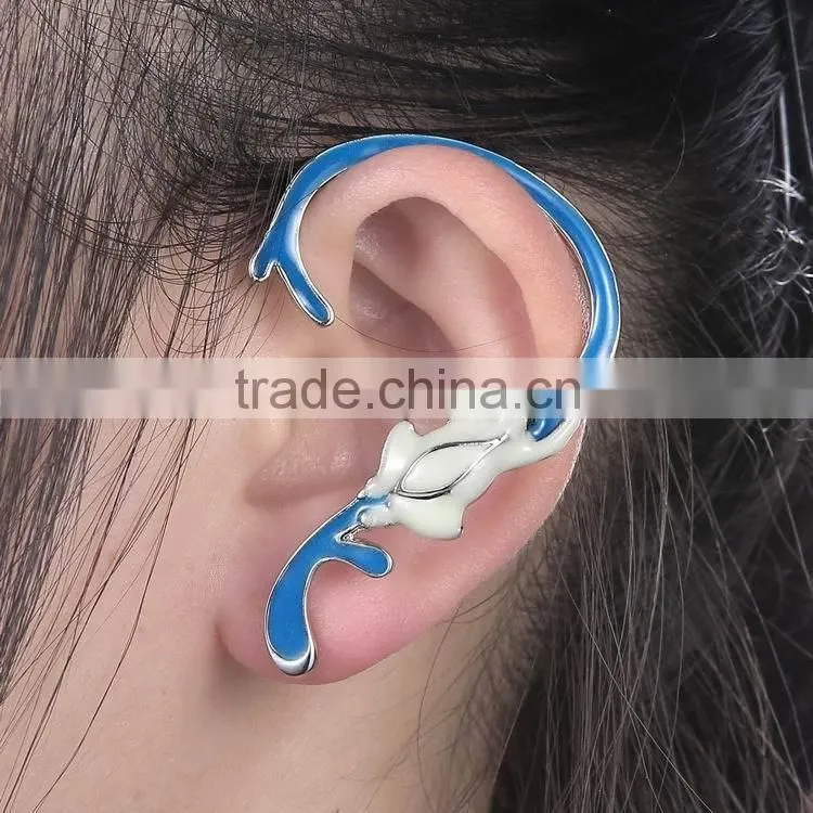 fluorescent frog japanese initial women fashion earrings
