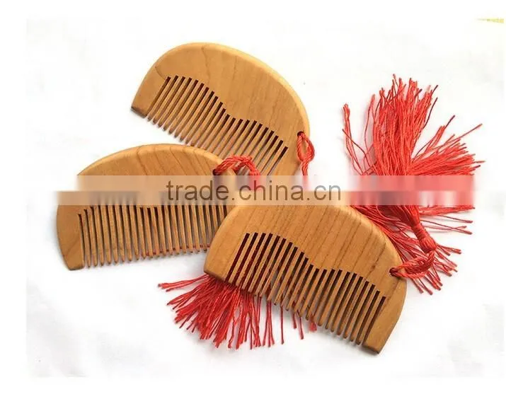 Natural wide tooth wood no-static massage hair comb free shipping wholesale