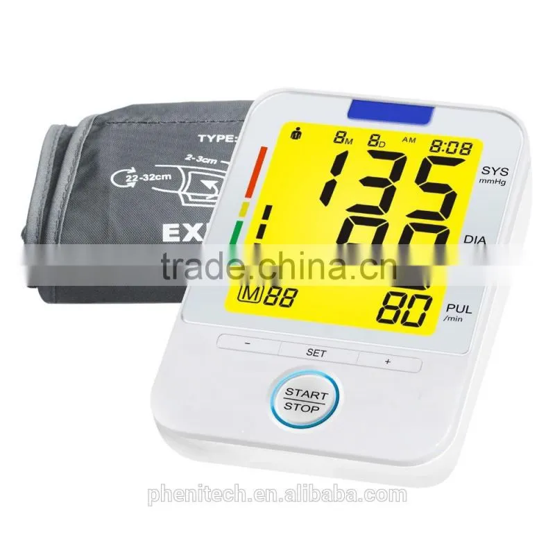 Large LCD electrical arm blood pressure bluetooth for home use blood pressure monitor