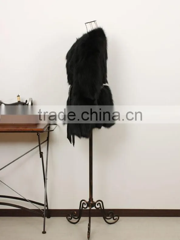 New fashion black high quality sex fox fur coat woman
