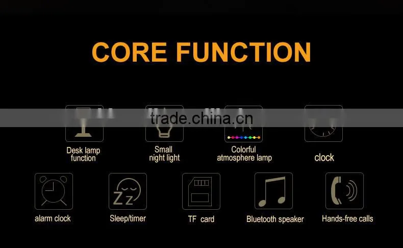 Coloful Portable Bluetooth Speakers with led light wireless speaker with clock touch sensor