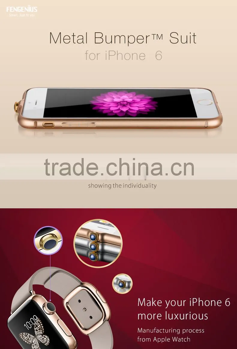 Ultra Thin Aluminum Metal Bumper Cover For iPhone 6, High Quality Hot Selling Universal Fashion Luxury Metal Aluminum Bumper