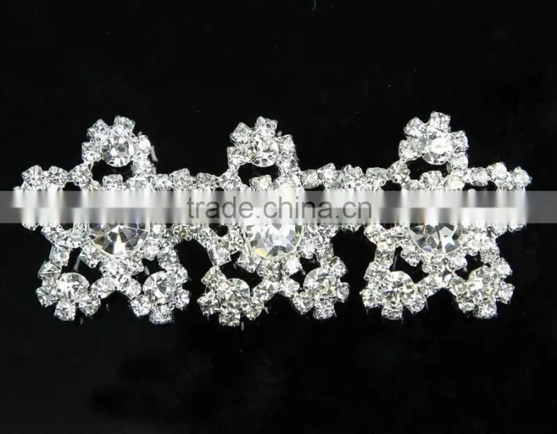 bling silver flower rhinestone button shank RNK179Y
