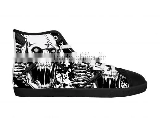 Men's Skull Shoes High Top Canvas Shoes Lace-up Fashion Sneaker