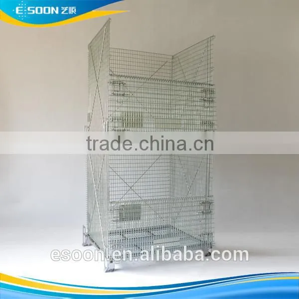 Big volume Metal container box pallet cargo cage with cover