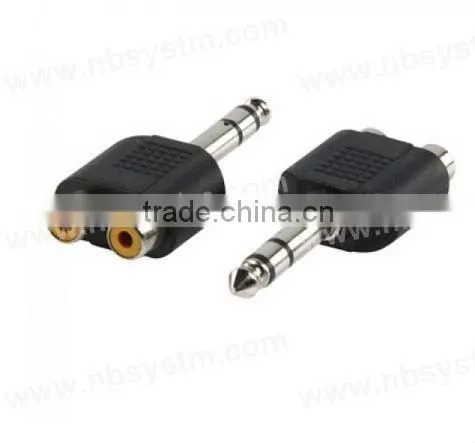 6.35mm stereo plug to 2x RCA jack adaptor