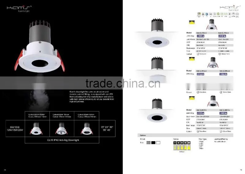 Driverless LED Downlight IP42 8W 560LM Cut-out 75-80mm COB LED spot light