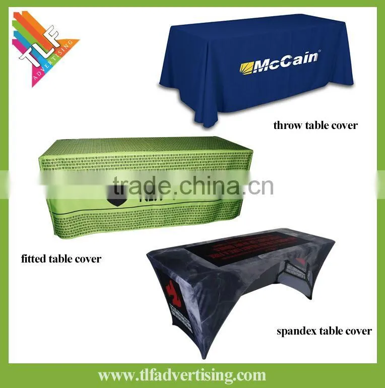 4ft 6ft 8ft Custom Print Trade Show Throw/Fitted/Spandex Table Cover