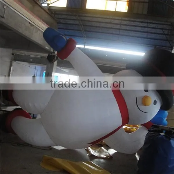 Customized inflatable lying snowman funny giant snowman balloon for decoration