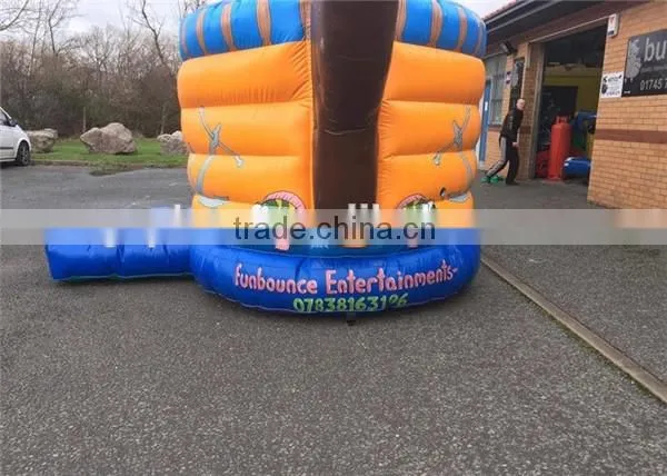 Fantastic Themed Inflatable Pirate Ship Bounce House Games With Slippy Slide