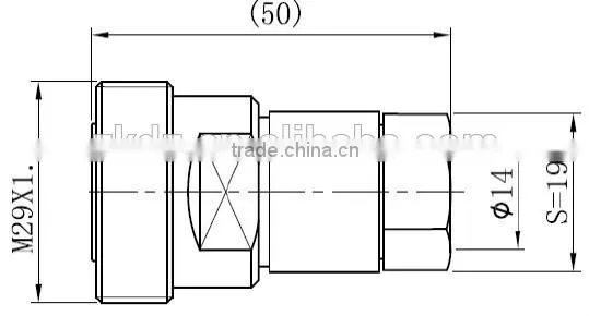 RF DIN straight female connector for 1/2"superflex cable