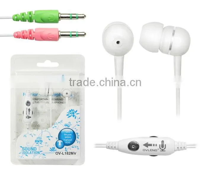 OEM Pink White In-Ear Earphones with Mic