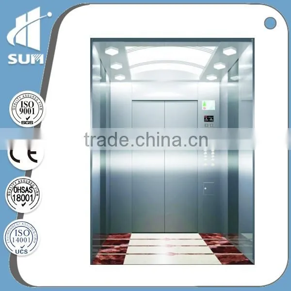 CE certificate big capacity speed 1.5m/s building elevator