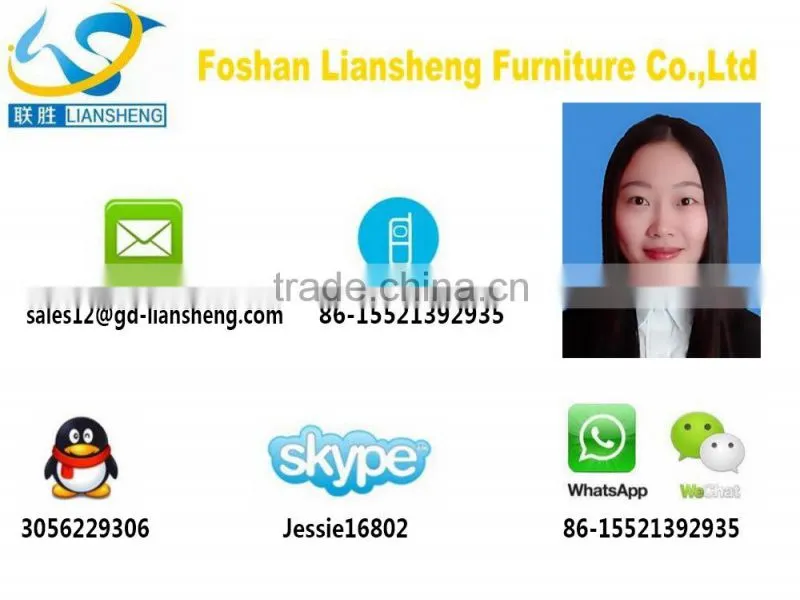 MDF board conference table with wooden table top and aluminum legs for 6 people