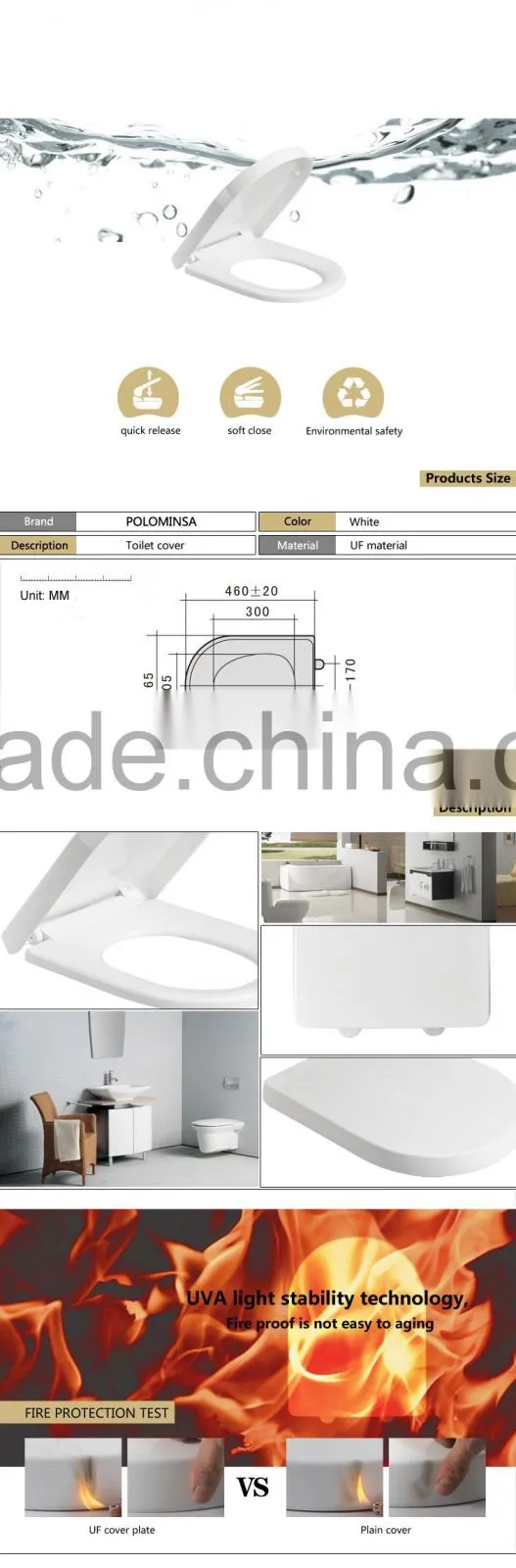 Western Urea d Shape Sanitary Soft Slow Close Toilet Seat