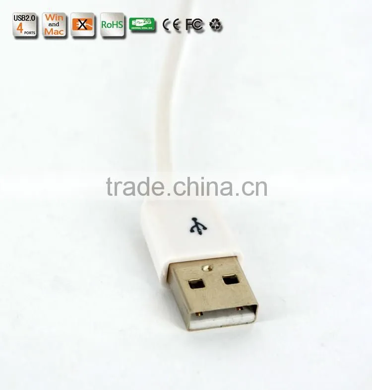 Wholesale Slim-shape Low Cost Portable and Ultra-Light Plastic Casing usb hub, 480MBPS 4-Port USB 2.0 Hub