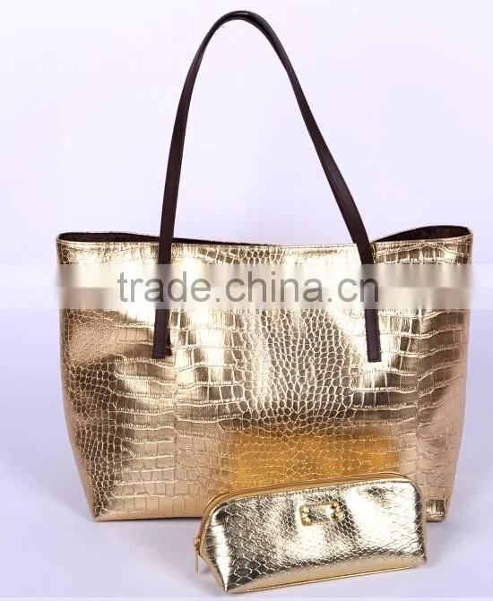 Top quality factory direct price Crocodile Leather fashion custom tote bags no minimum