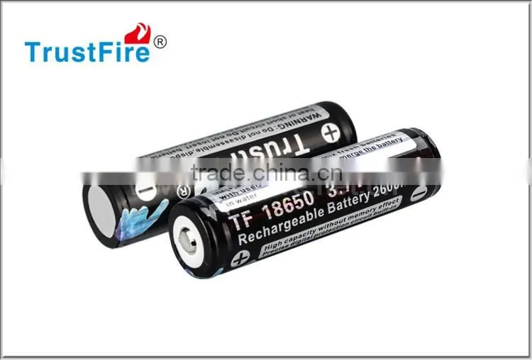 Trustfire original battery 18650 2600 mah , rechargeable battery for car or flashlight