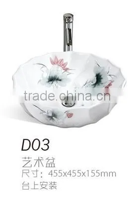 C18 Bathroom single hole basin, rectangular basin, ceramic green counter top basin