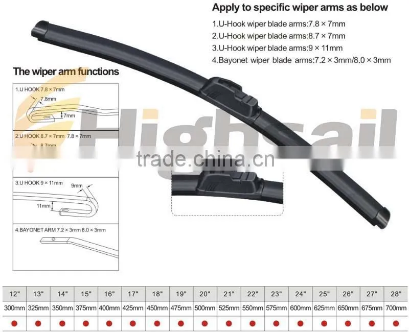 Super frameless car accessory window wiper blade
