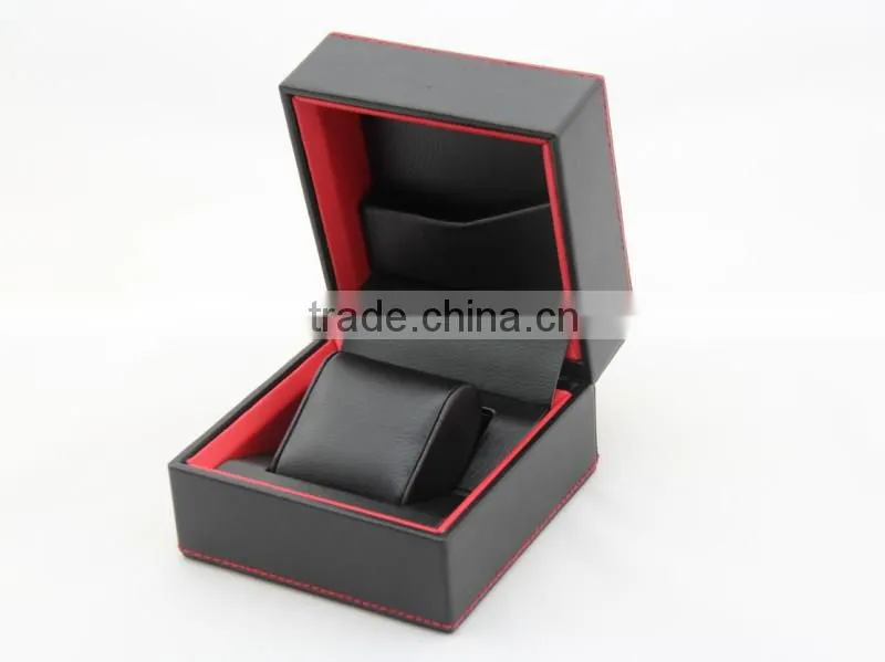 Luxury black leather watch box for men