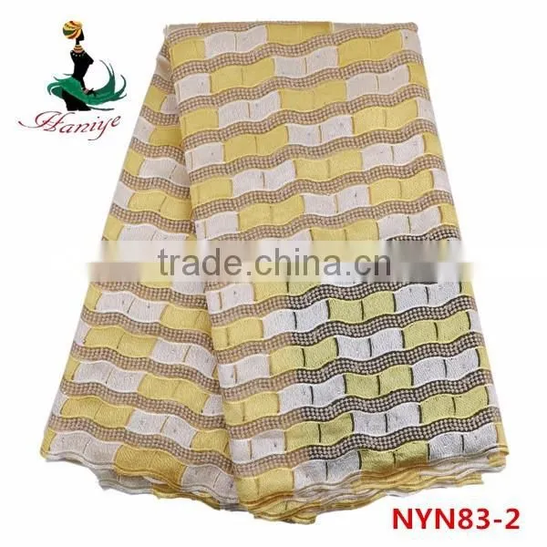 2016 Haniye new design tulle lace fabric tulle lace fabric wholesale for clothes/NYN83