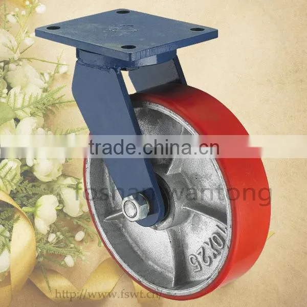 4-12 Inch Heavy Duty PU Wheel Swivel Hardware Caster With Brake