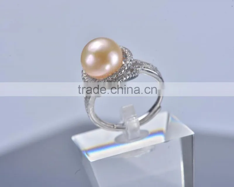 Eternity Ring ,Sterling Silver Ring Settings For Pearl ,Adjustable Silver Ring