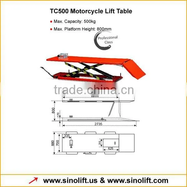 TC500 Motocycle Scissor Lift Tabe