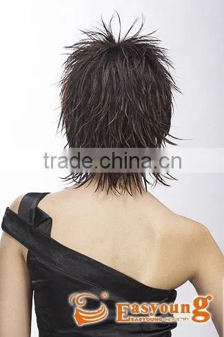 Manufacture glue short synthetic hair wigs for men or women