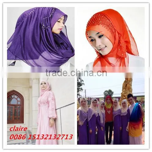 Wholesale greige voile fabric,dyed voile or printed scarf