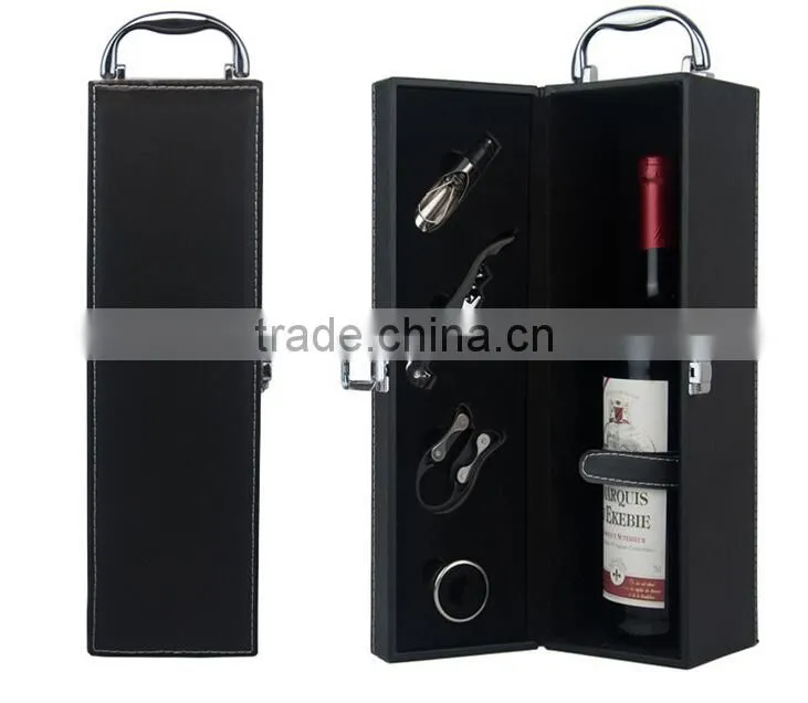 Custom Logo Print High Quality Leather Wine Box Gift boxes small lot is ok