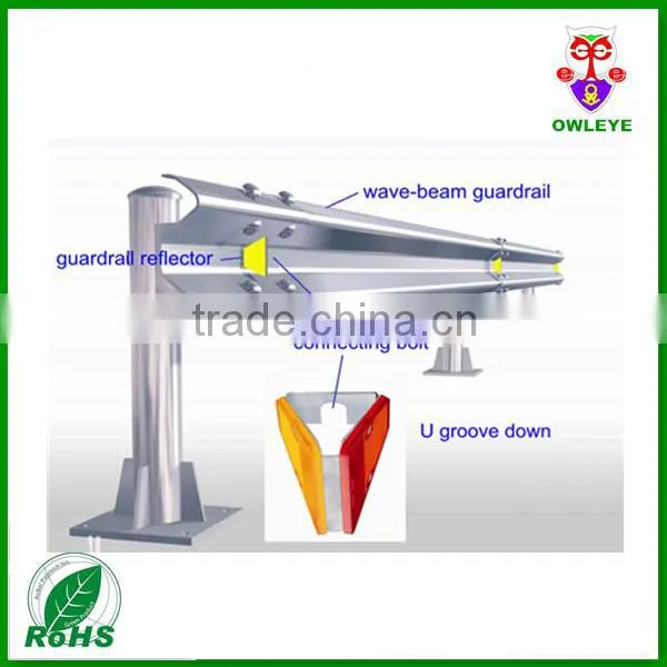 guardrail delineator reflectors ,road safety yellow color reflector
