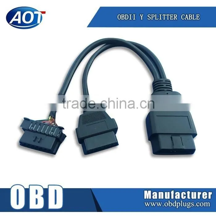 OBD2 Y Splitter Cable OBD Male to Dual Femlae Cable