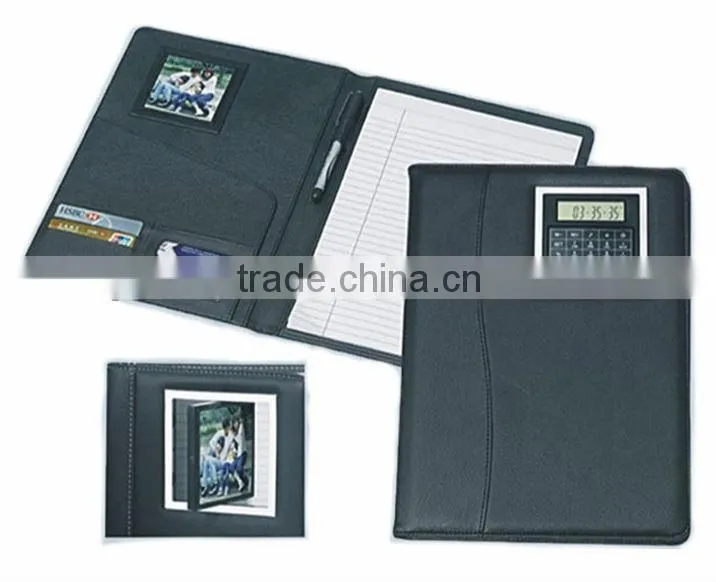 A4 zipper portfolio notebook with calculator