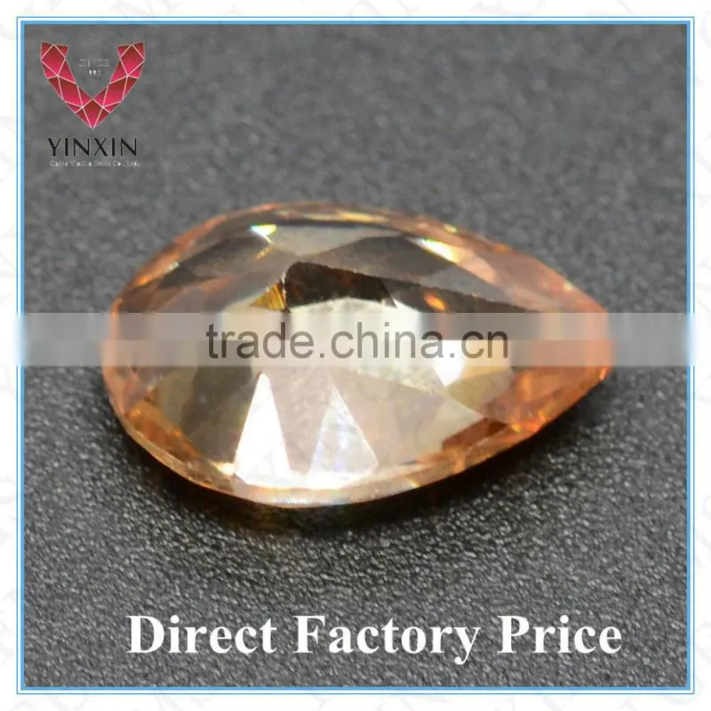 Bottom Price AAA Pear Shape 9x7 Dark Champagne CZ
