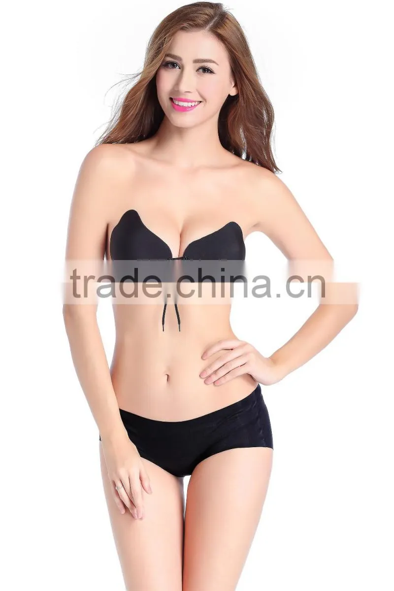 2016 wholesale black nude bras ladies backless and strapless bra self-adhesive silicone sexy fashion bra