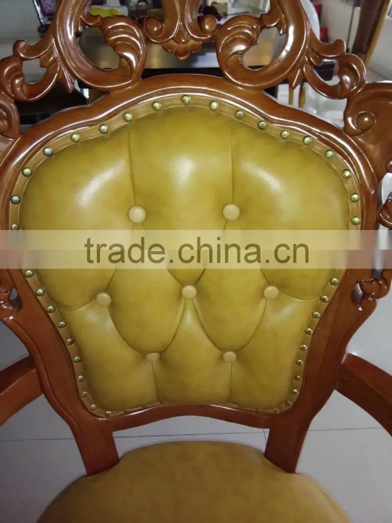 SJ-9203-F-12 brown resin PU leather chair with arms