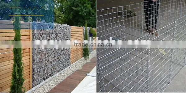 1mX0.5mX0.5m Galfan hot-dipped galvanized welded stone gabion basket retaining wall for parking area