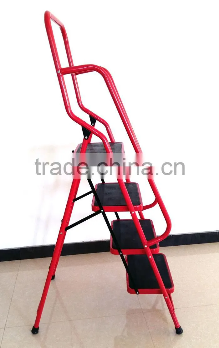 Red 4 Step Ladder Folding Ladder Hosehold step ladder