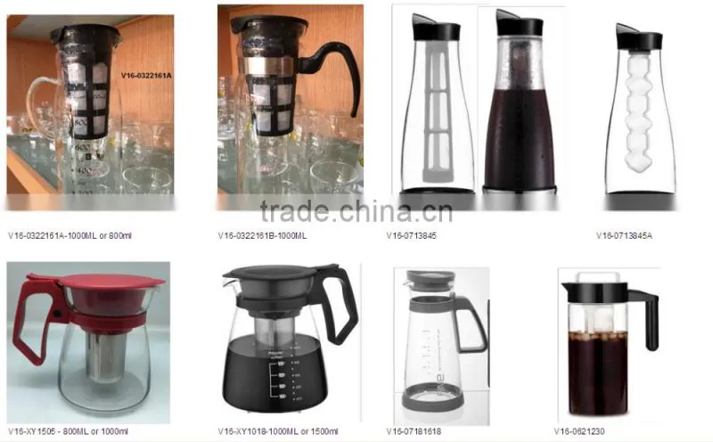 Commercial Heat Resistant Glass Teapot With Stainless Steel Infuser