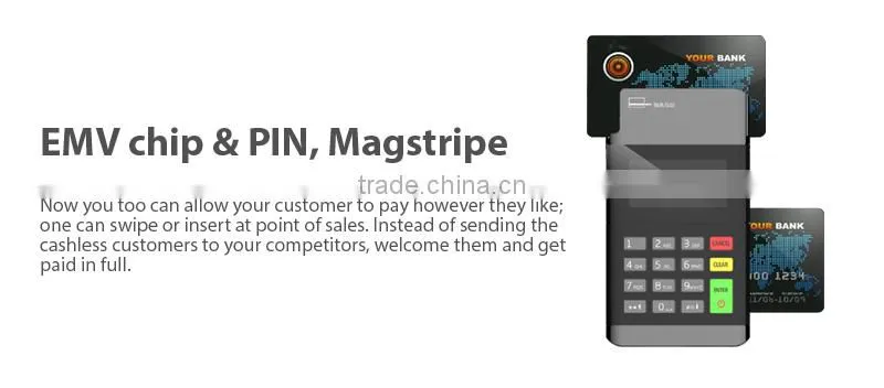 Mobile Bluetooth smart payment terminal mpos with high secure