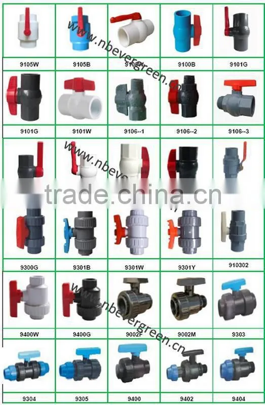 PP COMPRESSION FEMALE SINGLE UNION BALL VALVE FOR HDPE PIPE