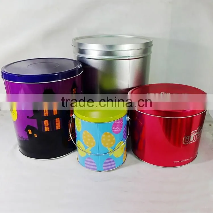 4 sizes of popcorn tin bucket popcorn containers