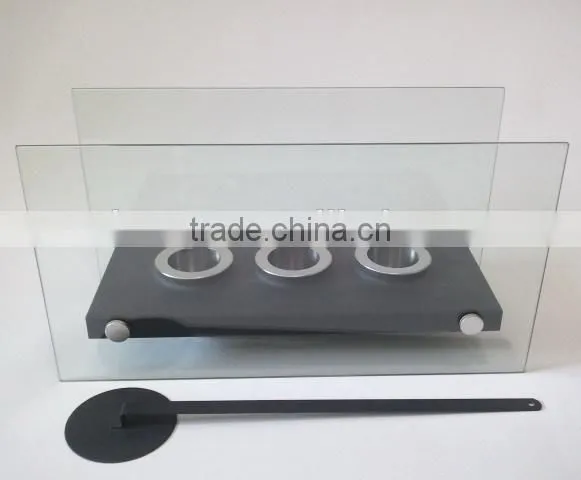 portable alcohol fireplace with crushed glass ,tempered glass screen fireplace