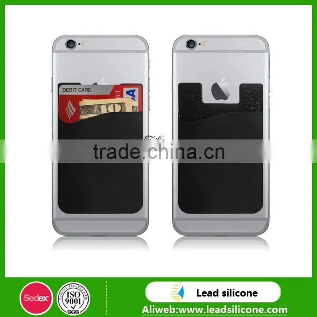 Promotional Gift Phone Card Holder, Custom Logo Silicone Card Pocket With 3M Sticker