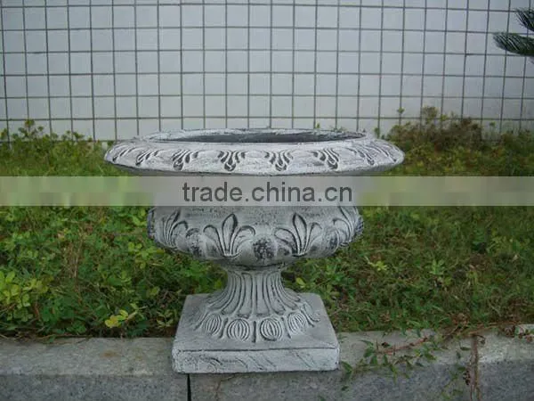 2014 popular tankshaped fiber clay garden flower pot QL-213-1