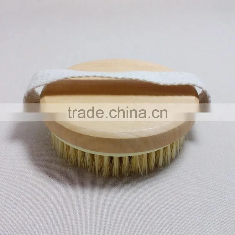 C301-1 Natual boar bristle Bath Massage Brush Shower Rubber Massage Brush